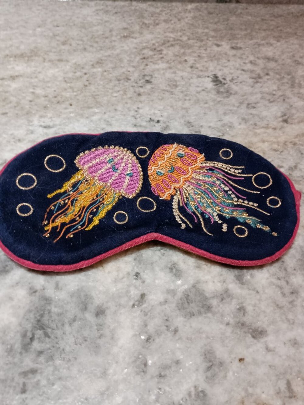 Powder Velvet Lavender Eye Mask Jolly Jellies navy